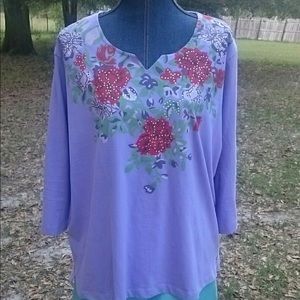 Lilac Cotton Embellished Top